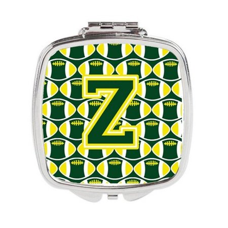 CAROLINES TREASURES Letter Z Football Green and Yellow Compact Mirror CJ1075-ZSCM